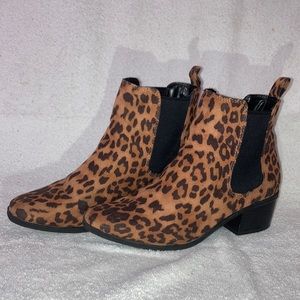 Cheetah print booties